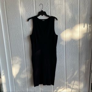 Express Black Sleeveless Ribbed Midi Sweater Dress